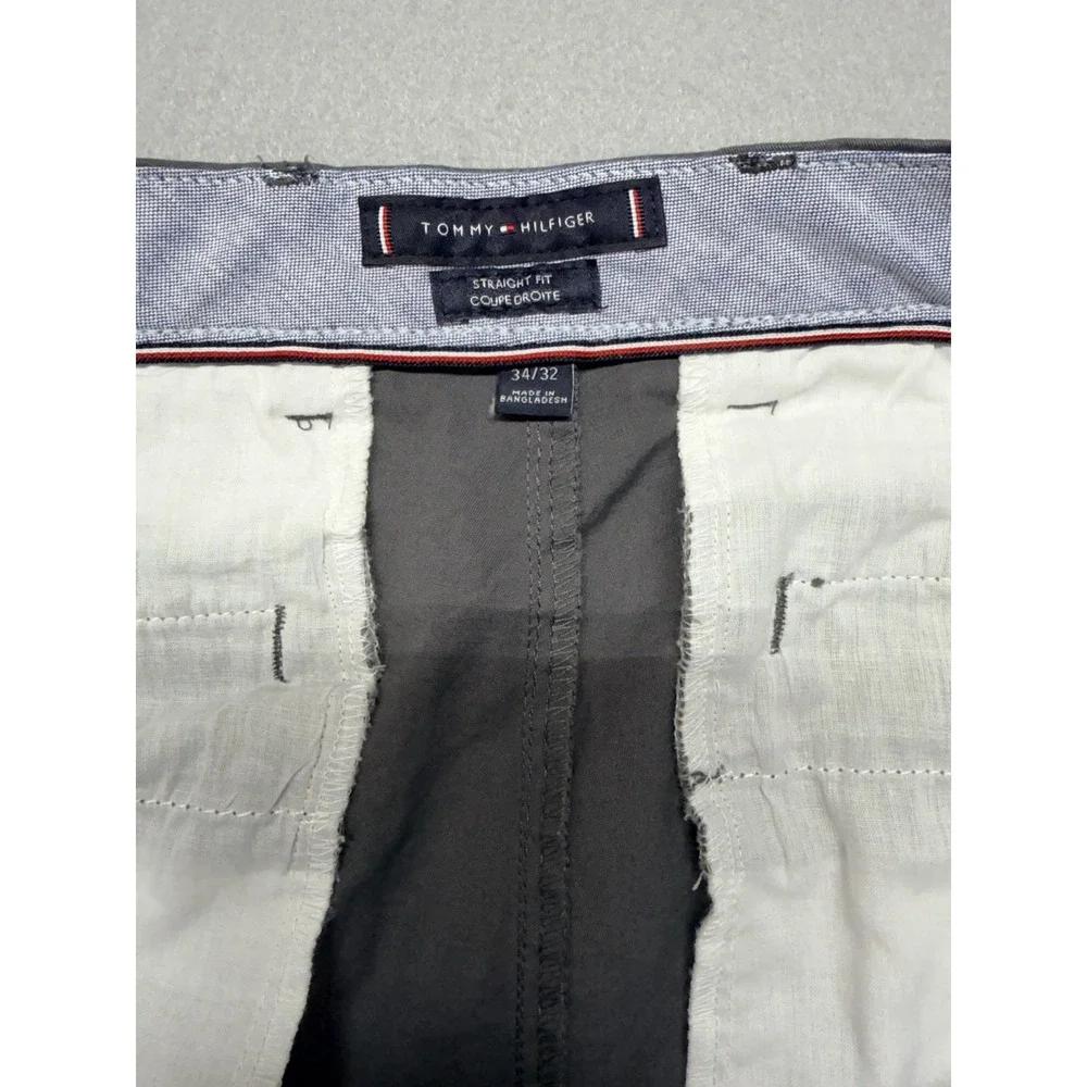 TOMMY HILFIGER Mens Gray Straight Business Trousers - Size 34X32